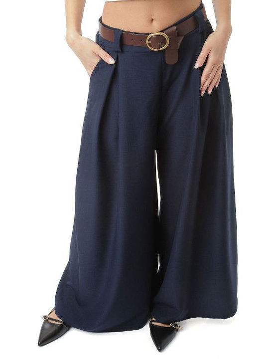Blaue Weite Faltenhose