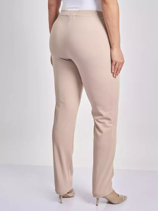 Women's Fabric Trousers Beige