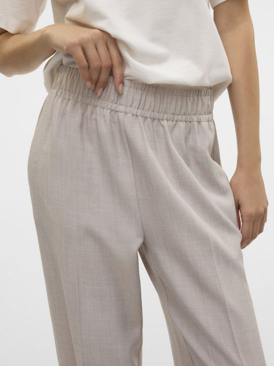 Women's Fabric Trousers with Elastic Loose Fit Vapor Blue/melange