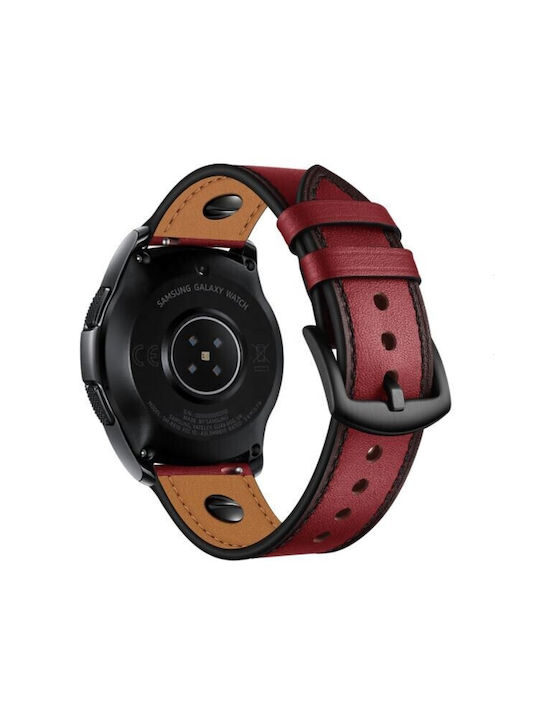 Beste Zubehör Echtlederarmband Leder Burgunder 22mm Huawei Watch 5 5 Pro 46mm Watch 4 4 Pro 46mm Watch 3 3 Pro 46mm 48mm Klassisch Aktiv Huawei Watch GT GT 2 GT 2 Pro GT