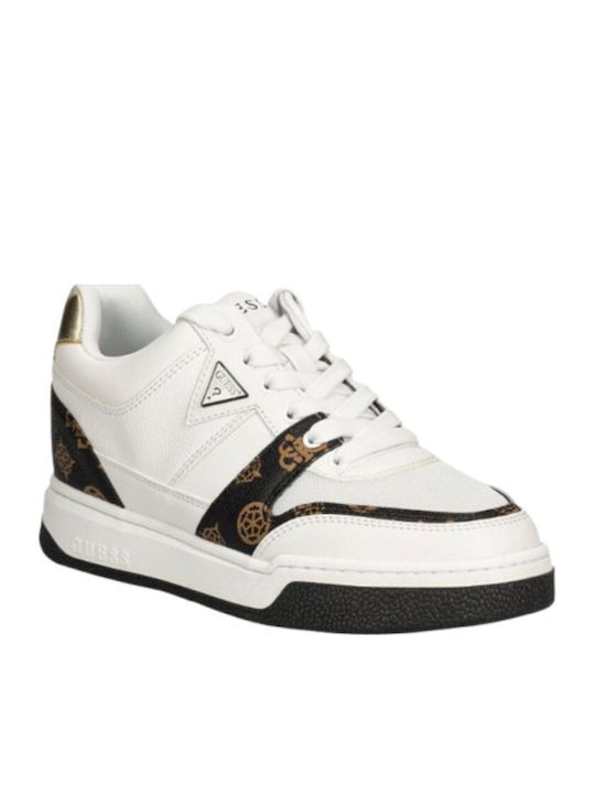 Guess Sneakers White With Brown
