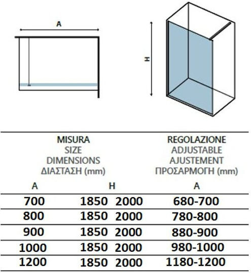 Orabella Serena Καμπίνα Ντουζιέρας με Συρόμενη Πόρτα 80x200cm Clear Glass