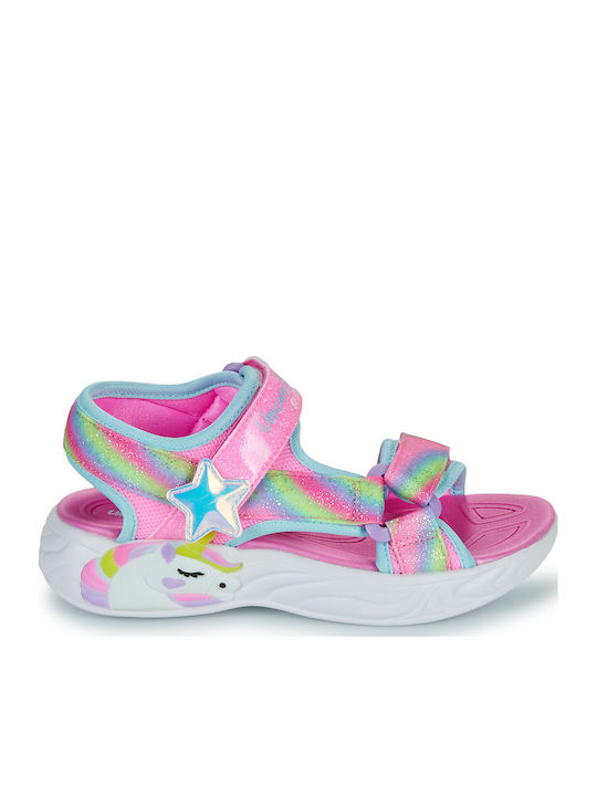 Παιδικά Πέδιλα UNICORN DREAMS με Σκρατς & Φωτάκια Ροζ