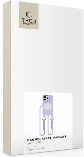 Tech-Protect Magnecklace Back Cover Silicone with Strap Purple (iPhone 16 Pro)