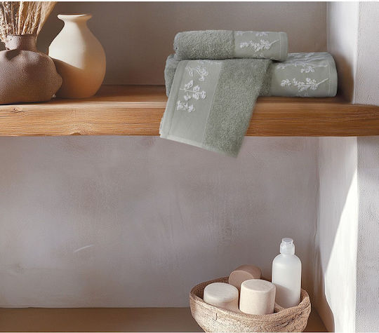 Nef-Nef Homeware Πετσέτα Προσώπου Claris 50x90εκ. Πράσινη Βάρους 500gr/m²
