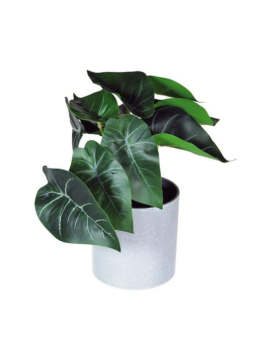 Künstliche Dieffenbachia-Pflanze 18 cm grauer Kunststofftopf Ø8xH8 cm