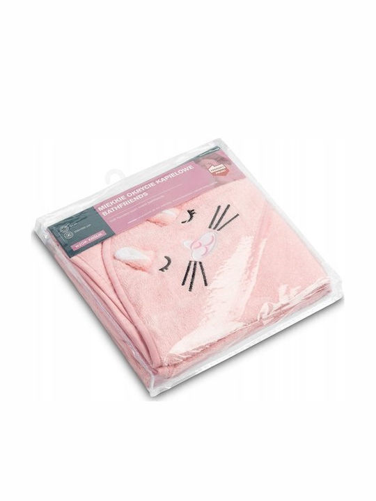 Sensillo Βρεφική Κάπα-Μπουρνούζι με Κουκούλα Pink 100x100εκ.