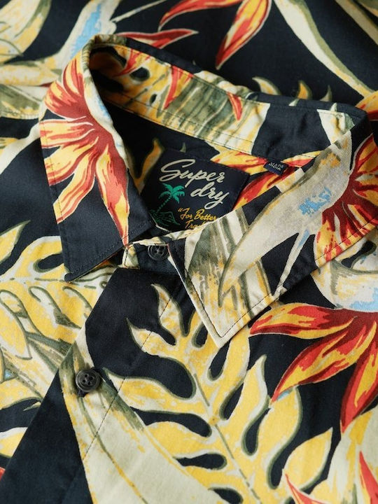 Hawaiian Print Къс ръкав Риза Dark Blue