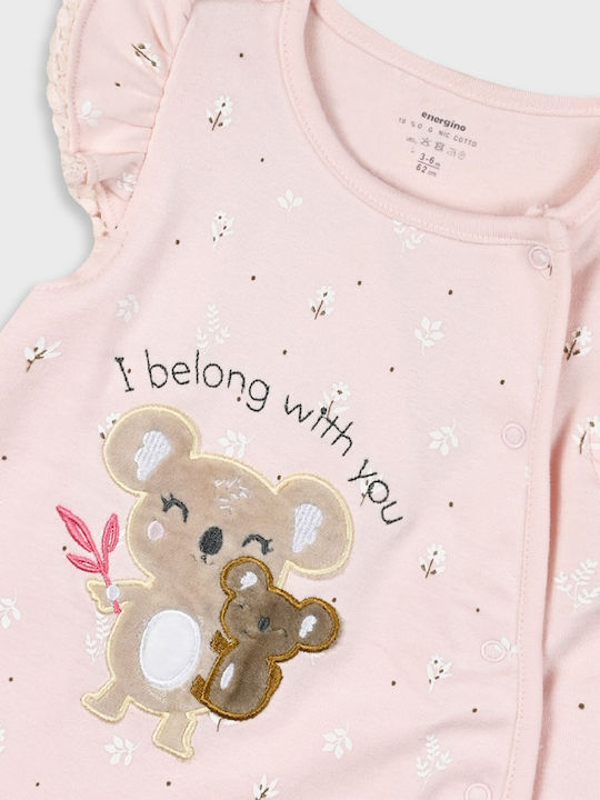 Energiers I Belong With You Baby Bodysuit Short-Sleeved Light Pink