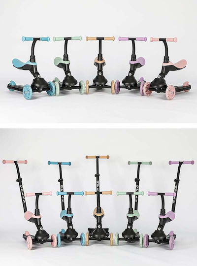 Q Play Kids Scooter Sema Evo 6 in 1 3-Wheel with Seat for 12 Months Pink