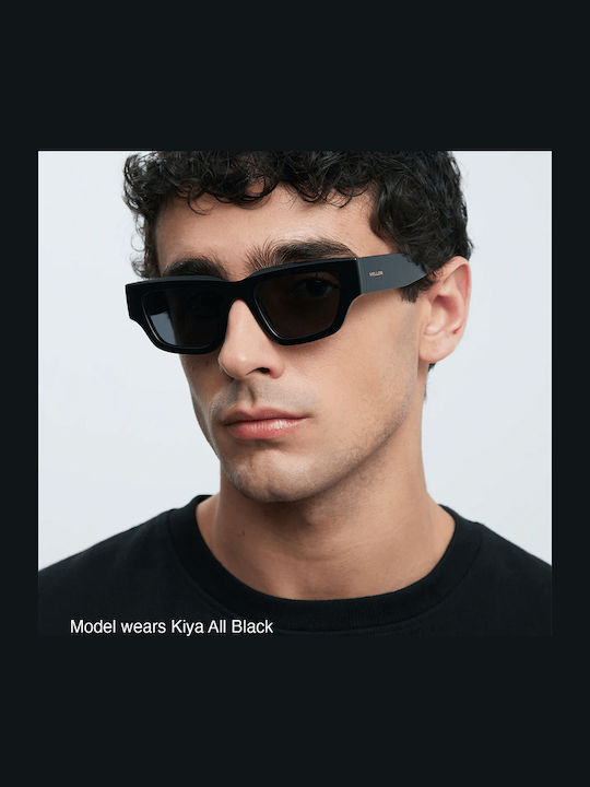 Meller Unisex Γυαλιά Ηλίου με Μαύρο Κοκκάλινο Σκελετό και Κίτρινο Φακό KIY-TUTSUN