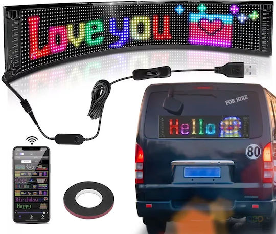Led Matrix Panel Rgb Sign Flaglight Bluetooth Programmable Remote Control Smartphone App 20*64 Pixels Ip65 10w 5v 348x102 Mm