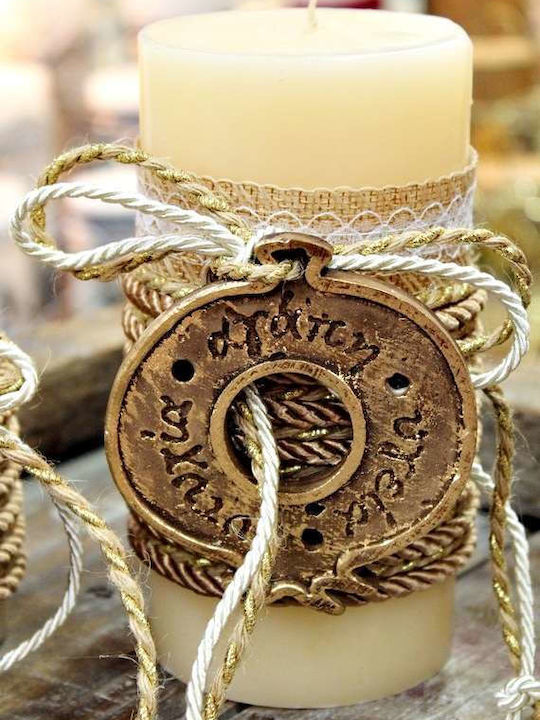 Gerakis Christmas Ceramic Bronze Candle 10x8cm