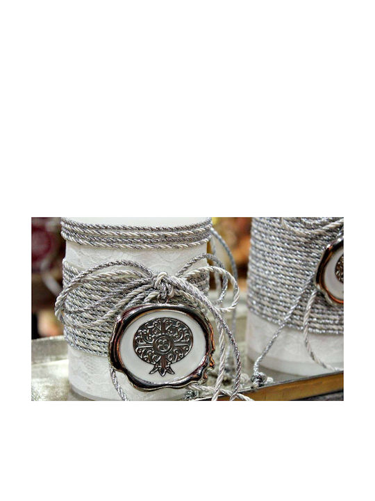 Gerakis Christmas Silver Candle 20x8cm
