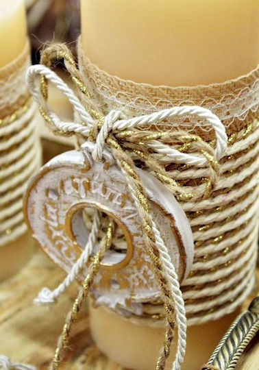 Gerakis Christmas Ceramic Gold Candle 10x8cm