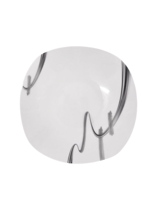 Ankor Plate Soup Square made of Porcelain Gray 22.5cm