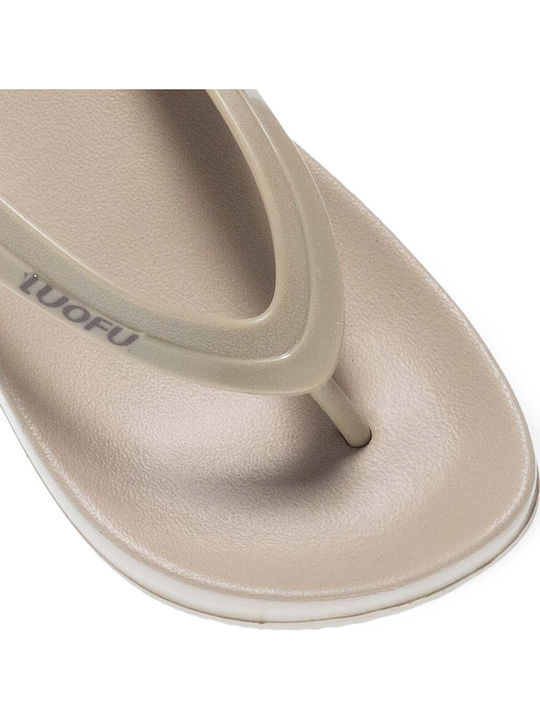 Frauen Flip Flops in Beige Farbe