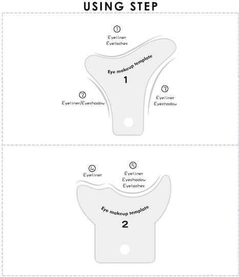 Eyeliner Application Guide Stencil for Shadow & Lashes 84078 2pcs
