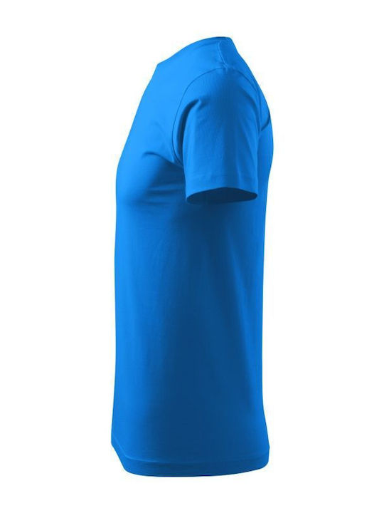 Malfini Ανδρικό Διαφημιστικό T-shirt Κοντομάνικο σε Μπλε Χρώμα