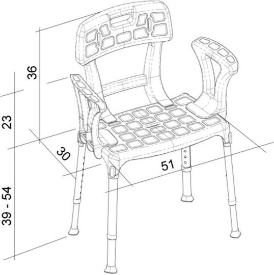 King Bathroom Seat with Backrest KING-SS1BA-KN