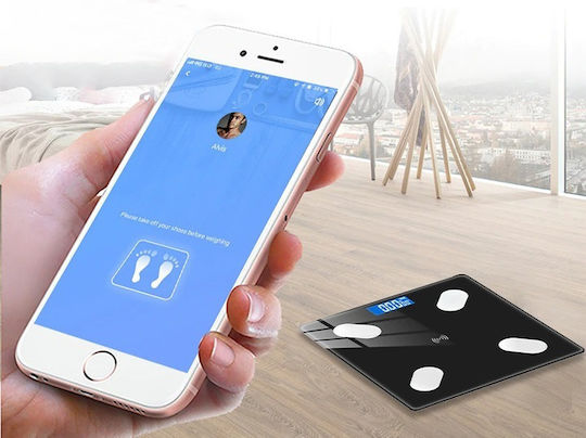 Smart Ζυγαριά με Bluetooth Μαύρη