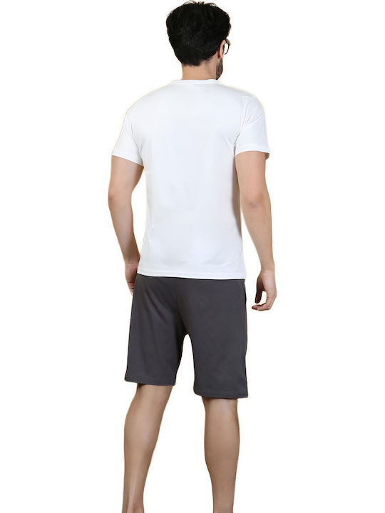 SNC Homewear Καλοκαιρινή Ανδρική Μπλούζα Πιτζάμας Βαμβακερή Λευκή SNC Homewear Καλοκαιρινή Ανδρική Μπλούζα Πιτζάμας Βαμβακερή Λευκή