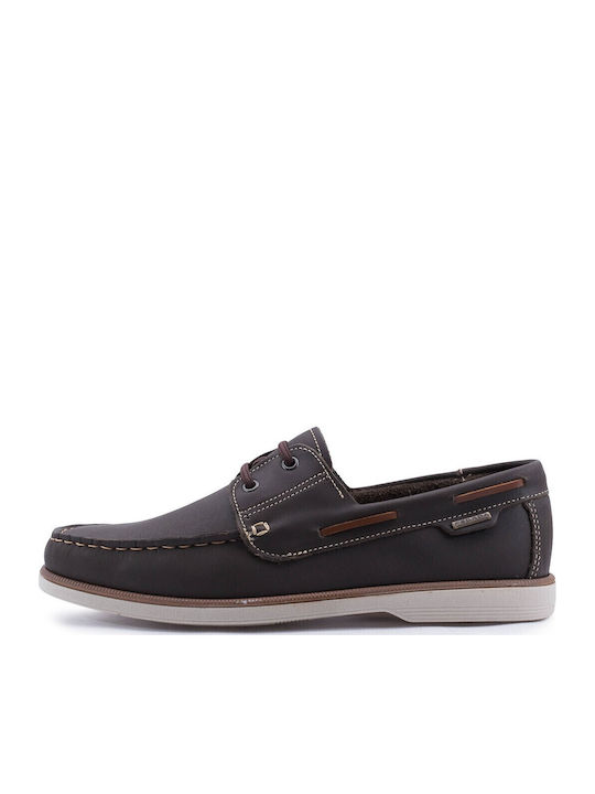 Δερμάτινα Ανδρικά Boat Shoes σε Καφέ Χρώμα