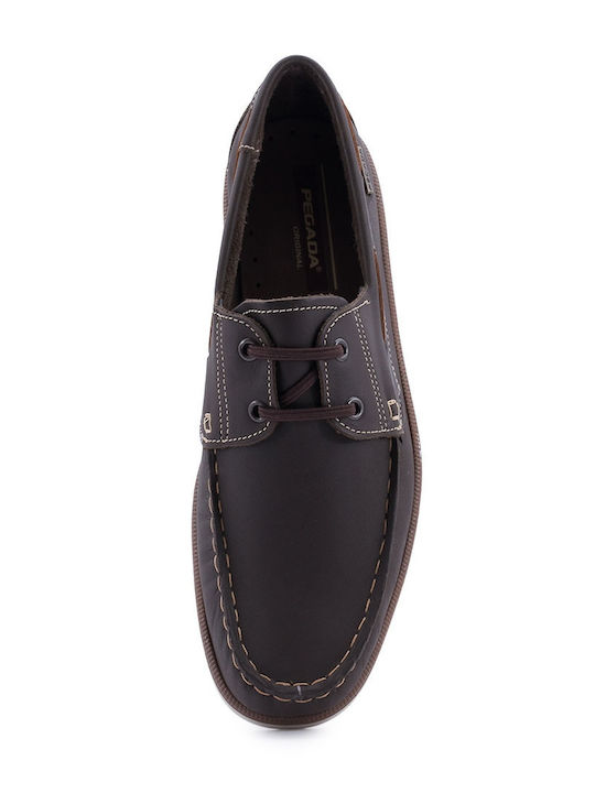 Δερμάτινα Ανδρικά Boat Shoes σε Καφέ Χρώμα