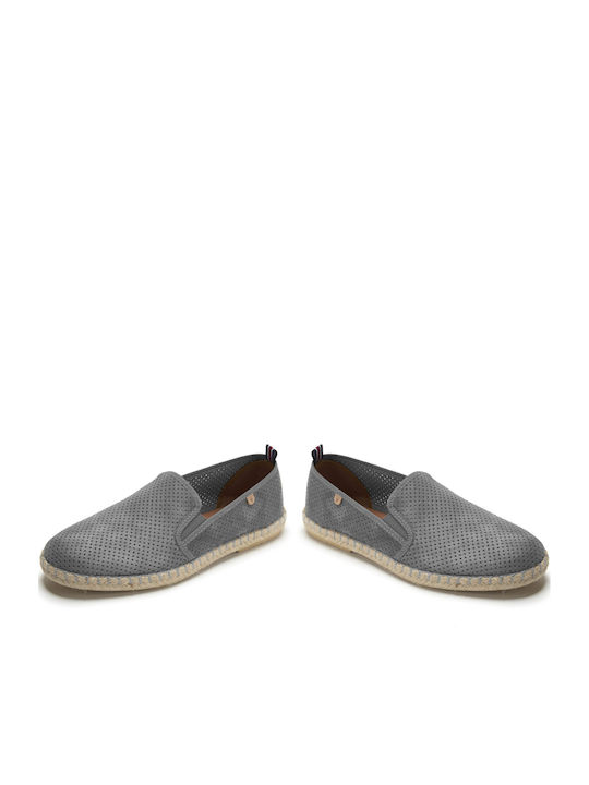 Leder Herren Espadrilles in Gray Farbe