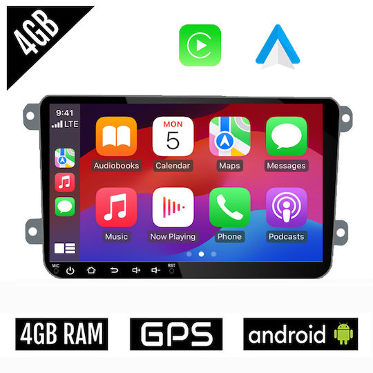 Автомобилна Аудио Система (Блутут/USB/WiFi/GPS/Apple-Carplay/Android-Auto) с Тъчскрийн 9"
