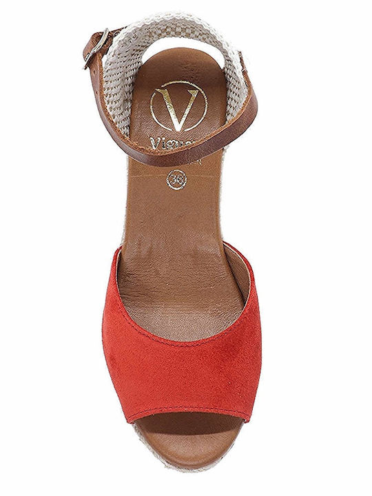 Vitelo Damenplattformen im Espadrilles-Stil Rot