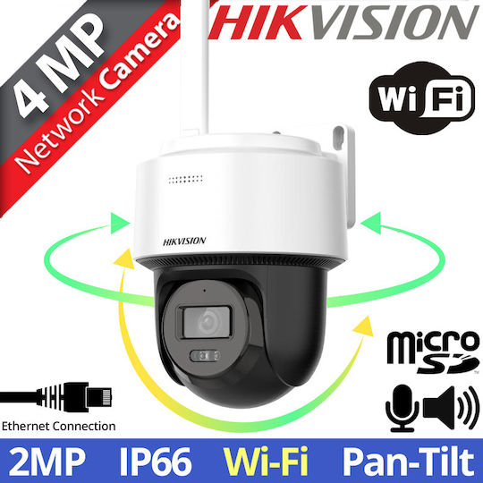 Hikvision DS-2DE2C400IWG/W(W) IP Cameră de Supraveghere Wi-Fi Full HD+ 4MP Rezistentă la apă cu Comunicare Bidirecțională și Lentilă 2.8mm