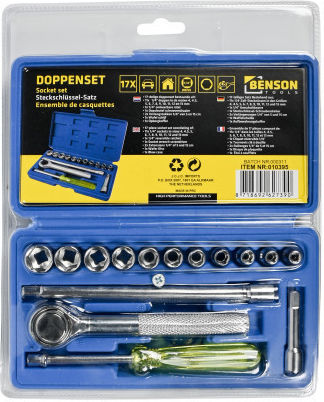 Benson Ratschen- & Steckschlüssel-Sets 1\4" 17Stück
