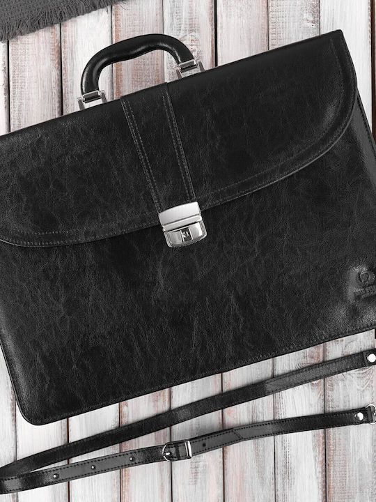 Leather Men's Briefcase Black