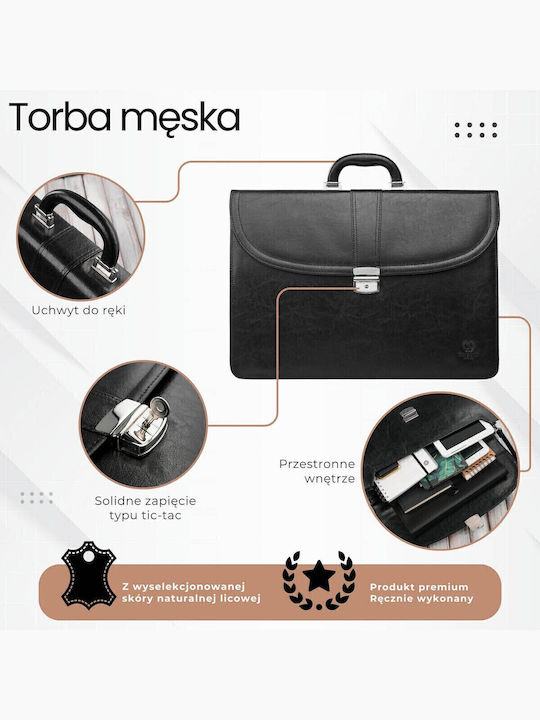 Leather Men's Briefcase Black