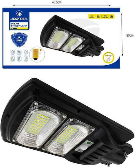 Jortan Street Solar Light 100W Cold White 6500K with Motion Sensor and Remote Control IP66