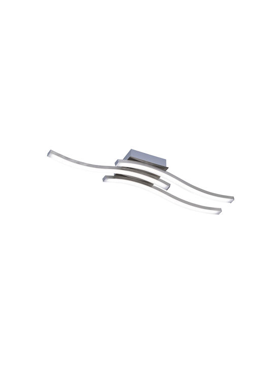 Trio Lighting Route Πλαφονιέρα Οροφής 56εκ. Ασημί με Ενσωματωμένο LED
