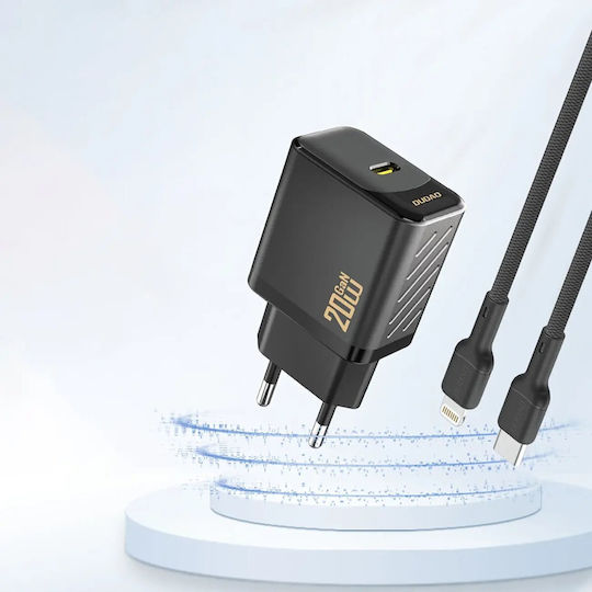 Dudao Φορτιστής Χωρίς Καλώδιο GaN με Θύρα USB-C 20W Power Delivery Μαύρος (A26)