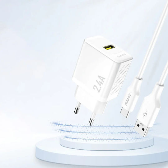 Dudao Φορτιστής Χωρίς Καλώδιο με Θύρα USB-A Λευκός (A23)