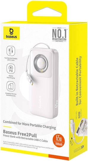 Baseus Free2Pull Power Bank 20000mAh 30W με Θύρα USB-C Γκρι