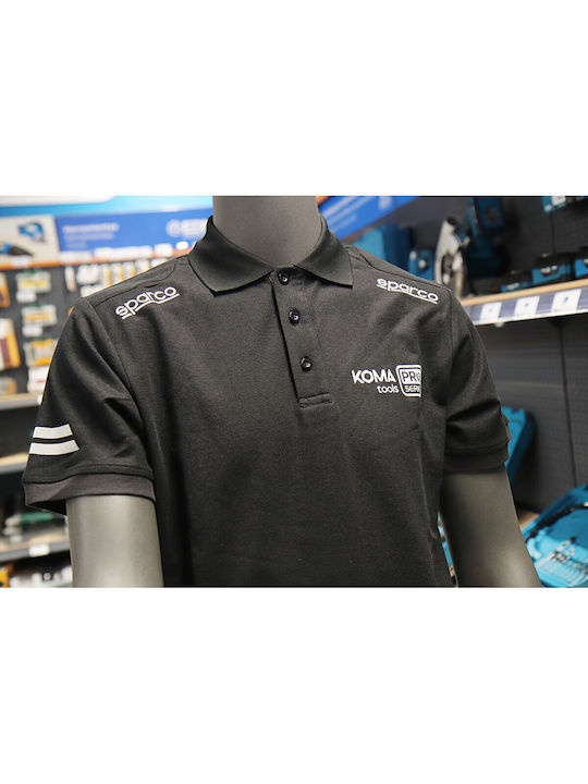 Sparco Tech Toledo Men's Work Polo T-Shirt Black Grey 02415nrgs