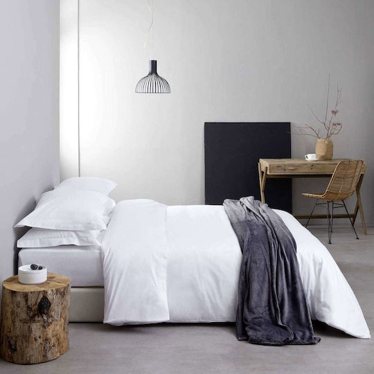 Sprintzio Hotel Sheet White Semi-Double 180x280cm 100% Cotton 1pcs