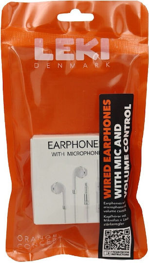 Leki Orange Earbuds Handsfree Headphones with Connector 3.5mm Orange