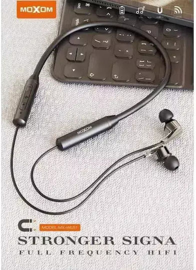 Moxom MX-WL51 In-ear Bluetooth Handsfree Ακουστικά Μαύρα