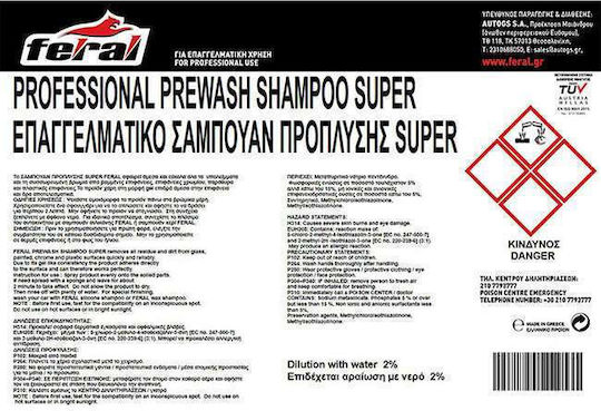 Feral Super Pre-wash Car Shampoo Car Wash Shampoo 10lt