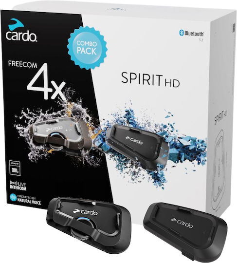 Cardo Freecom 4x & Spirit HD Sistem de comunicare pentru motociclete cu două căști cu Bluetooth