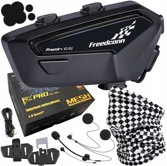 FreedConn FX Pro V2 Μονή Ενδοεπικοινωνία για Κράνος Μηχανής με Bluetooth