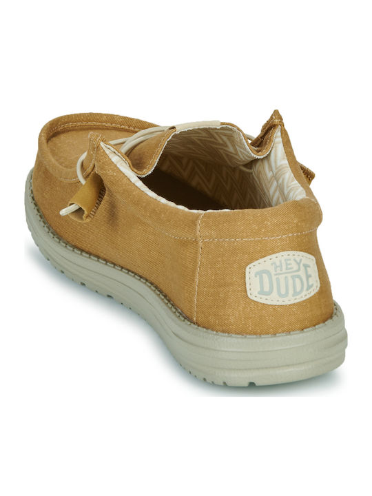 Wally Stretch Canvas Ανδρικά Μοκασίνια σε Κίτρινο Χρώμα