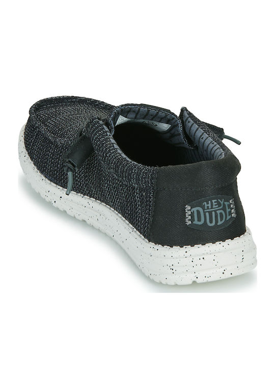 Wally Stretch Sox Ανδρικά Μοκασίνια σε Μαύρο Χρώμα