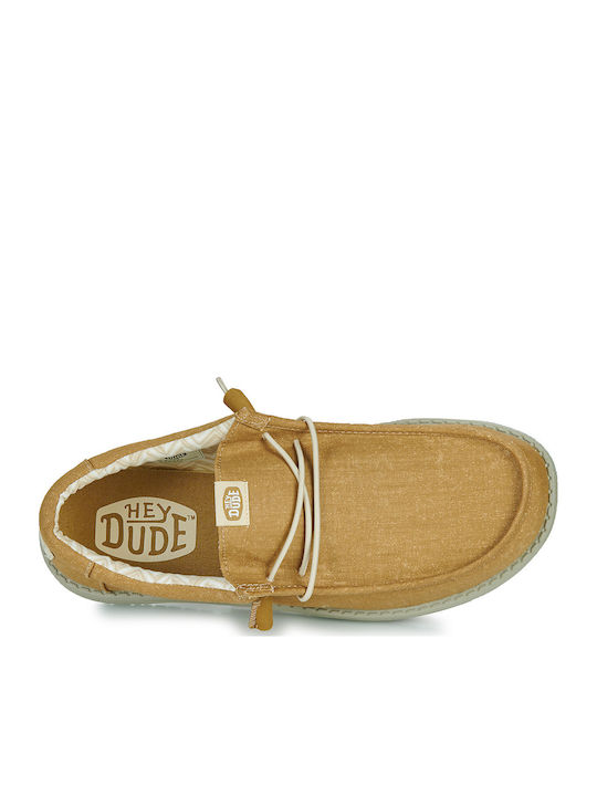 Wally Stretch Canvas Ανδρικά Μοκασίνια σε Κίτρινο Χρώμα